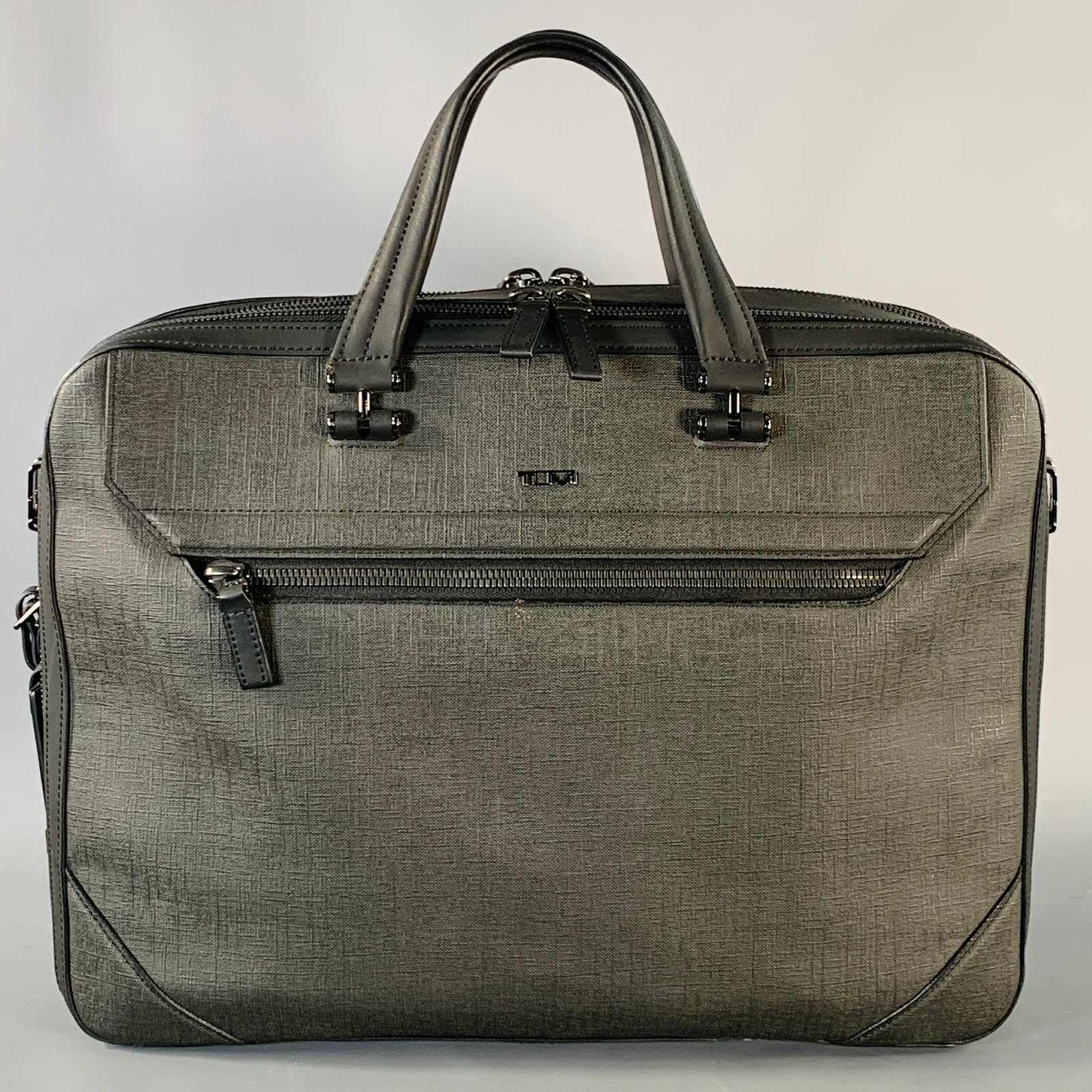 Tumi Black Coated Canvas Laptop Bag